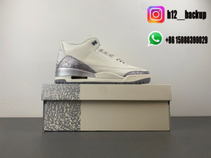 Air Jordan 3 “Sail/Metallic Silver” CK9246-100 - Image 6