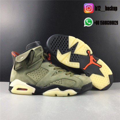 Air Jordan 6 Travis Scott Cactus Jack Olive CN1084-200 - Image 7