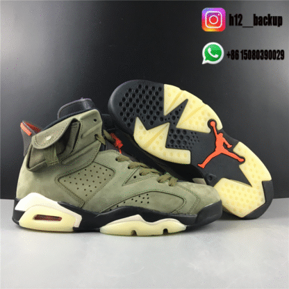 Air Jordan 6 Travis Scott Cactus Jack Olive CN1084-200 - Image 5