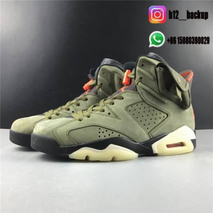 Air Jordan 6 Travis Scott Cactus Jack Olive CN1084-200 - Image 4