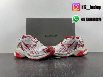 Balenciaga Runner 7.5 white red 677402-W3RB2-9060