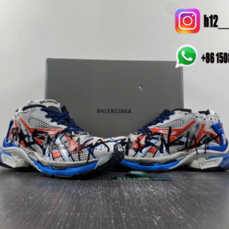 Balenciaga Runner 7.5 Gray dark blue orange English color 677403-W3RB6-1264