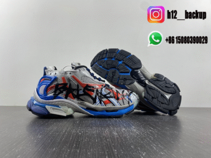 Balenciaga Runner 7.5 Gray dark blue orange English color 677403-W3RB6-1264 - Image 4
