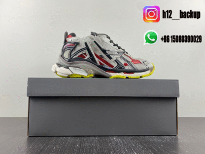 Balenciaga Runner 7.5 White gray red fluorescent green 677403-W3RB6-91D7 - Image 7
