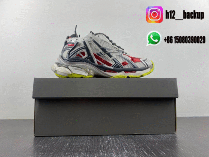 Balenciaga Runner 7.5 White gray red fluorescent green 677403-W3RB6-9167 - Image 6