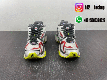 Balenciaga Runner 7.5 White gray red fluorescent green 677403-W3RB6-9167 - Image 5