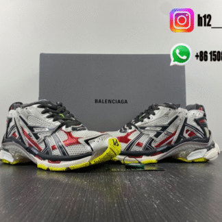 Balenciaga Runner 7.5 White gray red fluorescent green 677403-W3RB6-91D7