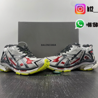 Balenciaga Runner 7.5 White gray red fluorescent green 677403-W3RB6-9167