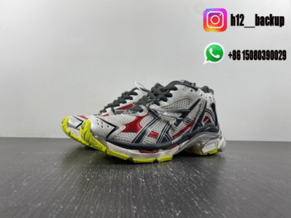 Balenciaga Runner 7.5 White gray red fluorescent green 677403-W3RB6-9167 - Image 2