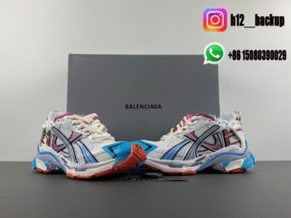 Balenciaga 7.5 White gray jade orange 772767-W3RBW-2325