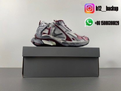 Balenciaga Runner 7.5 White gray wine red 772774-W3RBW-0312 - Image 7