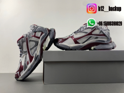 Balenciaga Runner 7.5 White gray wine red 772774-W3RBW-0312 - Image 5