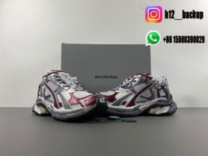 Balenciaga Runner 7.5 White gray wine red 772774-W3RBW-0312