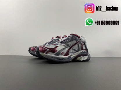 Balenciaga Runner 7.5 White gray wine red 772774-W3RBW-0312 - Image 2
