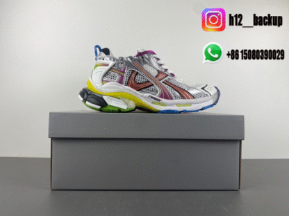 Balenciaga 7.5 Silver Brown Fluorescent Green 772774-W3RBW-9168 - Image 8