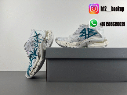 Balenciaga 7.5 white blue 772774-W3RNY-0133 - Image 8