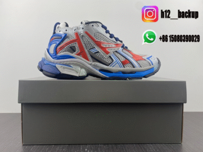 Balenciaga Runner 7 Blue Orange 772774-W3RNY-DI8 - Image 6