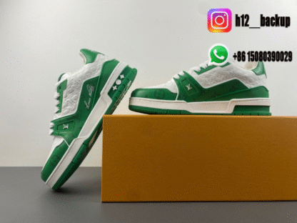 Louis Vuitton Trainer White Green LV2025-ID12 - Image 5