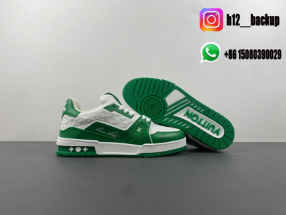 Louis Vuitton Trainer White Green LV2025-ID12 - Image 3