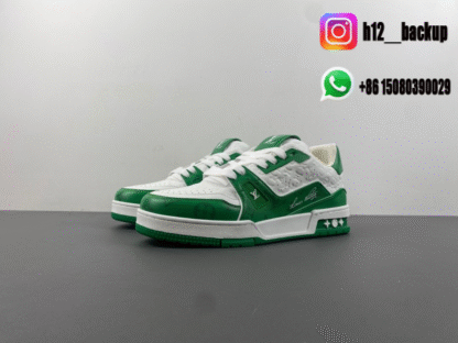 Louis Vuitton Trainer White Green LV2025-ID12 - Image 2