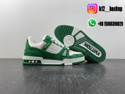 Louis Vuitton Trainer Green White LV2025-ID14 - Image 4