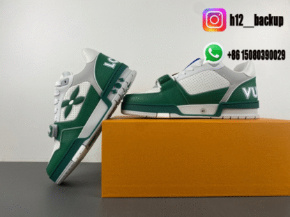 Louis Vuitton Trainer Green White LV2025-ID1 - Image 5