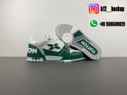 Louis Vuitton Trainer Green White LV2025-ID1 - Image 3