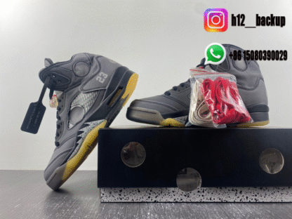 Off White x Air Jordan 5 Retro SP Muslin CT8480-001 - Image 4