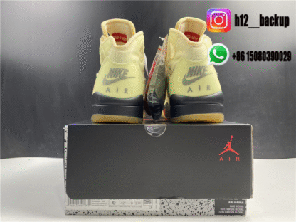 Off-White × Nike Air Jordan 5 "Sail" DH8565-100 - Image 8