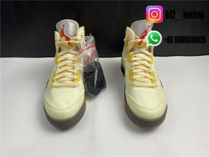 Off-White × Nike Air Jordan 5 "Sail" DH8565-100 - Image 3