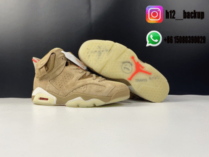 Travis Scott x Air Jordan 6 SP British Khaki / Bright Crimson-Sail DH0690-200 - Image 6