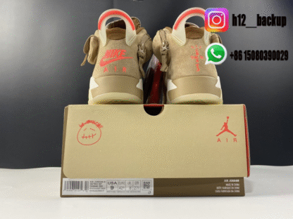 Travis Scott x Air Jordan 6 SP British Khaki / Bright Crimson-Sail DH0690-200 - Image 2