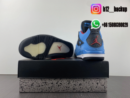 Travis Scott × Air Jordan 4 Retro Cactus Jack "University Blue" 308497-406 - Image 4