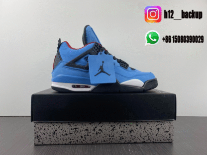 Travis Scott × Air Jordan 4 Retro Cactus Jack "University Blue" 308497-406 - Image 3