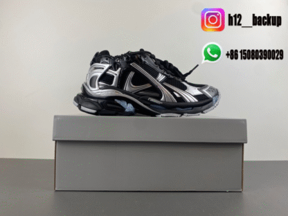Balenciaga Runner 7.5 Black silver 772774 W3RNY 0322 - Image 7