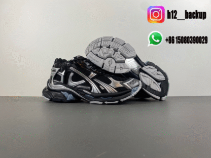 Balenciaga Runner 7.5 Black silver 772774 W3RNY 0322 - Image 3