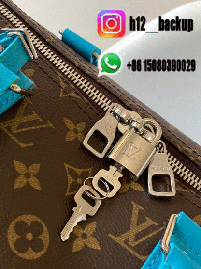 LV travel bag Blue Brun M12629 50X29X23cm - Image 6