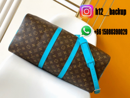 LV travel bag Blue Brun M12629 50X29X23cm - Image 4