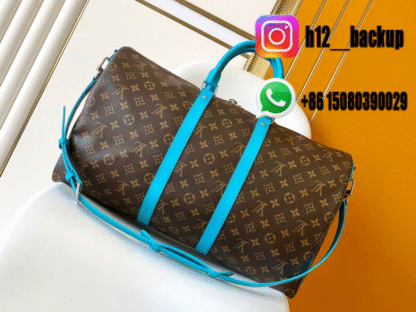LV travel bag Blue Brun M12629 50X29X23cm - Image 3