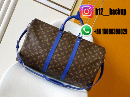 LV travel bag Brun Blue M12633 50X29X23cm - Image 3