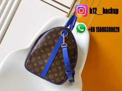 LV travel bag Brun Blue M12633 50X29X23cm - Image 2