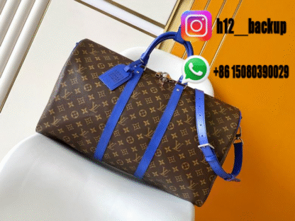 LV travel bag Brun Blue M12633 50X29X23cm