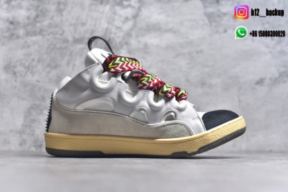 Lanvin Leather Curb White Red LA2500-ID2 - Image 3