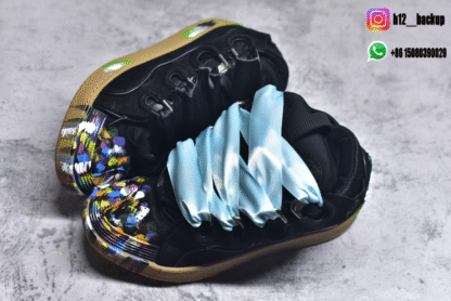 Lanvin Leather Curb Black Blue LA2500-ID8 - Image 7