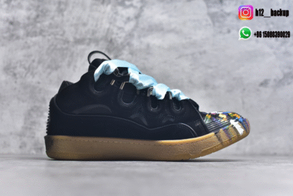 Lanvin Leather Curb Black Blue LA2500-ID8 - Image 3