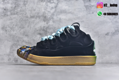 Lanvin Leather Curb Black Blue LA2500-ID8 - Image 2